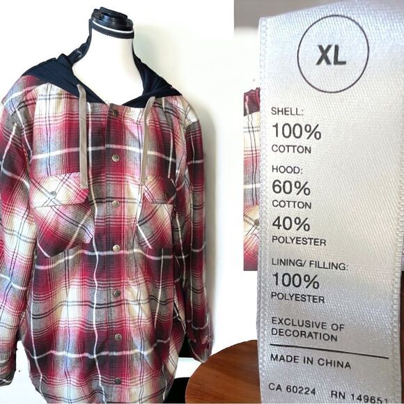 Legendary Outfitters l Hooded Flannel l Quilted l Snap up l Pocket l Unisex New - Picture 7 of 13